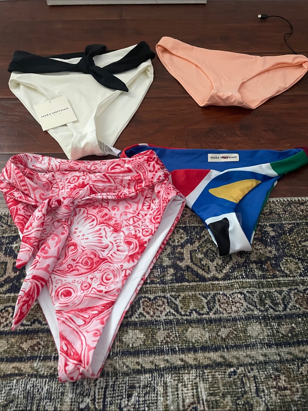 Mara Hoffman Multicolor, Pink, Peach & White Women’s Bikini Bottoms - Set of 4